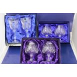 Three boxed sets of cut glass leaded crystal. Royal Doulton, Edinburgh crystal etc