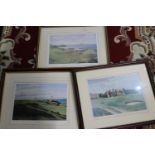 Three signed limited edition golfing related prints