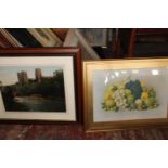 Two large framed prints h65, w77cm h57 w72cm unable to post