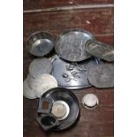 A job lot of metal flat ware