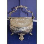 A quality antique silver plated biscuit barrel