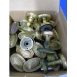 Twenty three late Georgian, early Victorian brass door knobs