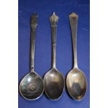 Three hallmarked silver teaspoons 38.5 grams total