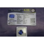 A Sapphire gemstone with certificate