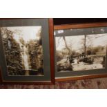 Two framed Victorian prints of local interest h50, w57cm