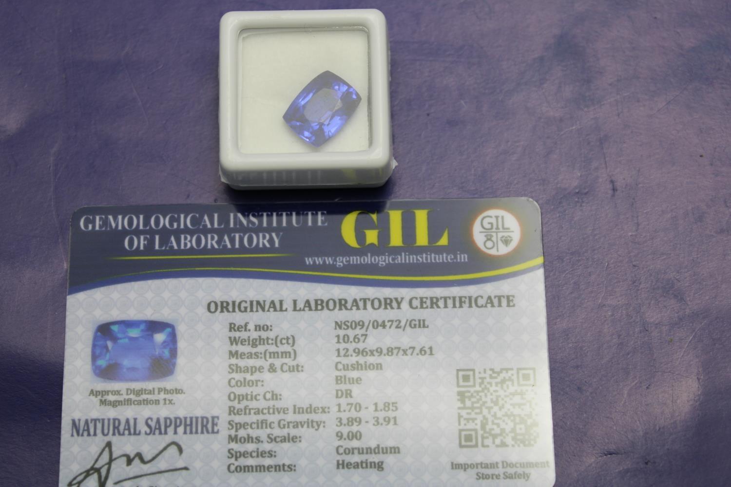 A Sapphire gemstone with certificate