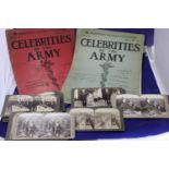 Two Celebrities of war volumes and a selection of Boer War & WW1 stereoscope slides