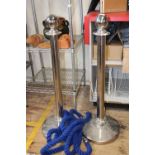 A pair of metal security bollards & ropes h103cm unable to post