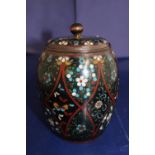 A 19th Century Chinese lidded cloisonne pot h15cm