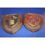 Two vintage wooden wall plaques for Leeds & Wakefield