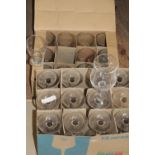 A box of new wine glasses & tumblers