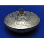 A antique Anglo Indian silver powder pot dia 10cm 147gms total