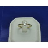 A 9ct gold solitaire ring size P