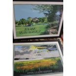 Two large contemporary golfing related prints h71, w92cm unable to post