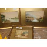 Two framed & signed J Muir water colours & one other