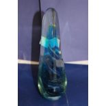 A Mdina signed glass sculpture h22cm