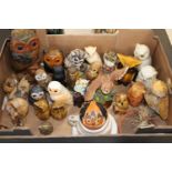 A large collection of owl figurinese etc