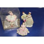A trio of collectable Dresden lace Lady figures