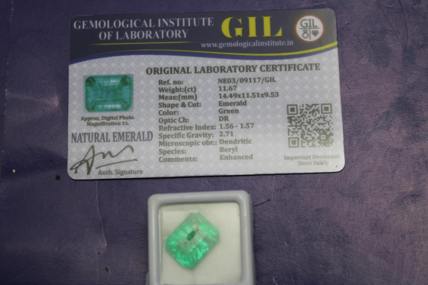 A Emerald gemstone with certificate