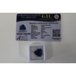 A Tanzanite gemstone with certificate