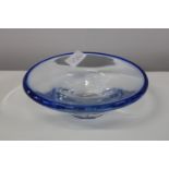 A collectable Thomas Webb blue tinted bowl 19cm wide