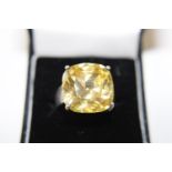 A large 925 silver & citrine ring