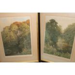 Two large framed vintage landscape prints h96, w73cm unable to post