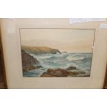 A H.H. Bingley framed & signed water colour h47, w57cm. Cornish sea scape 1887-1972