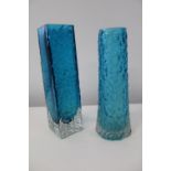 Two whitefriars style vases 16cm & 17cm