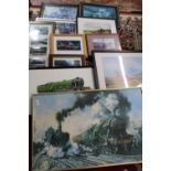 A large selection of steam train related artwork largest print 76cm unable to post