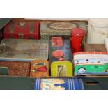 A job lot of vintage tins etc