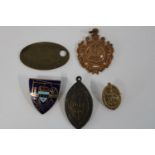A selection of antique & vintage collectable badges & medals etc