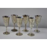 Six quality silver plated goblets