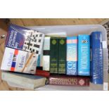 A box of dictionary's and other books