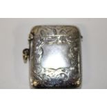 A hallmarked silver vesta case (slight dent to one side)