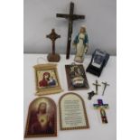 A job lot of assorted religious themed items