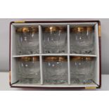 A boxed set of six Rayware whisky tumblers