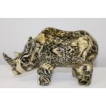 A Collage safari ceramic Rhino figurine