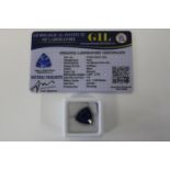 A Tanzanite gemstone with certificate