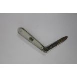 A small hallmarked silver & MOP fruit knife