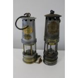 Two vintage colliery miners lamps. (as found)