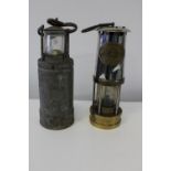 Two vintage colliery miners lamps. (as found)