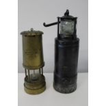 Two vintage colliery miners lamps. (as found)