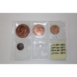 Four mid 19th century French coin sets