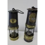 Two vintage colliery miners lamps. (as found)