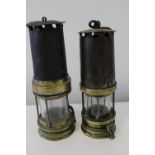 Two vintage colliery miners lamps. (as found)