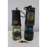 Two vintage colliery miners lamps. (as found)