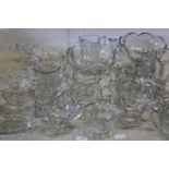 A large collection of 'Chipendale' Edwardian glass ware 25 pieces