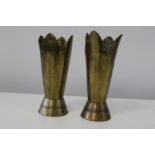 A pair of WW1 trench art vases h15cm