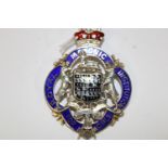 A hallmarked silver & enamel Masonic medal
